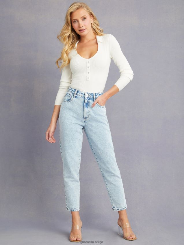 Guess acid wash serenity høyhus mom sculpt jeans syrevask kvinner F0LJ807018