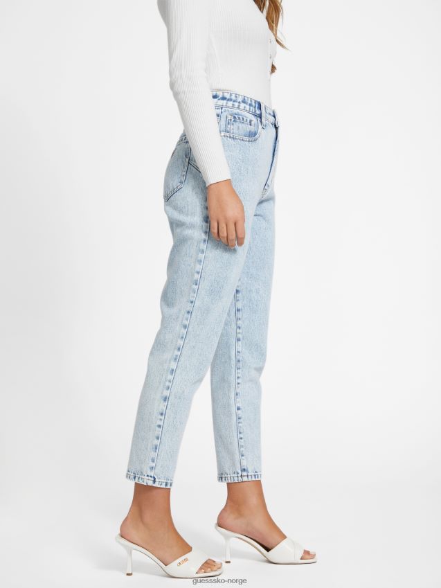 Guess acid wash serenity høyhus mom sculpt jeans syrevask kvinner F0LJ807018