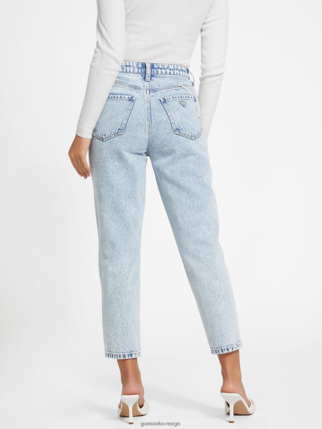 Guess acid wash serenity høyhus mom sculpt jeans syrevask kvinner F0LJ807018