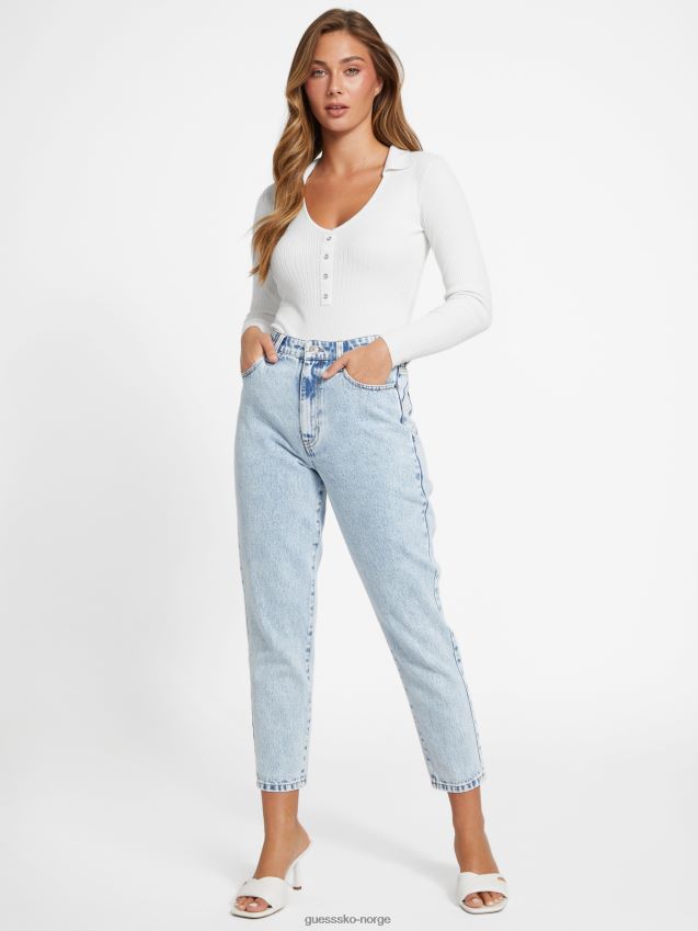 Guess acid wash serenity høyhus mom sculpt jeans syrevask kvinner F0LJ807018