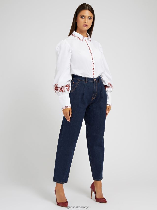 Guess avslappet passform denimbukse mørkeblå mørke blå kvinner F0LJ802763