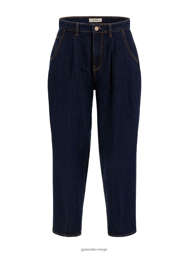 Guess avslappet passform denimbukse mørkeblå mørke blå kvinner F0LJ802763