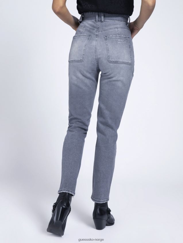 Guess avslappet passform jewel belte jeans grå grå kvinner F0LJ805688