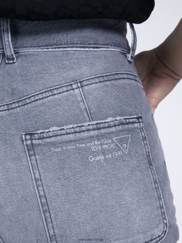 Guess avslappet passform jewel belte jeans grå grå kvinner F0LJ805688