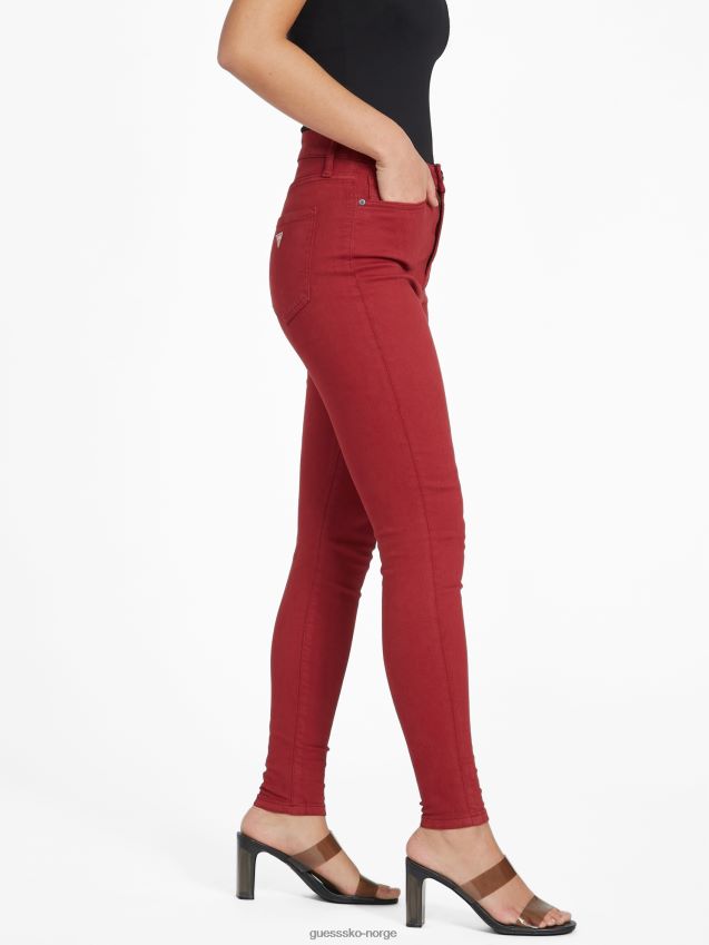 Guess bete juice red simmone super high-rise skinny jeans rødbetejuice kvinner F0LJ806915