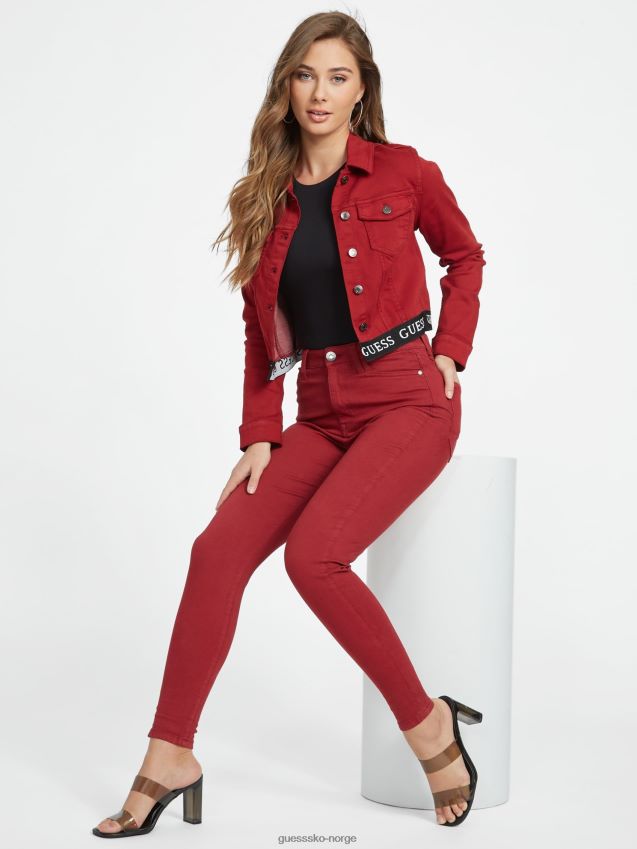 Guess bete juice red simmone super high-rise skinny jeans rødbetejuice kvinner F0LJ806915
