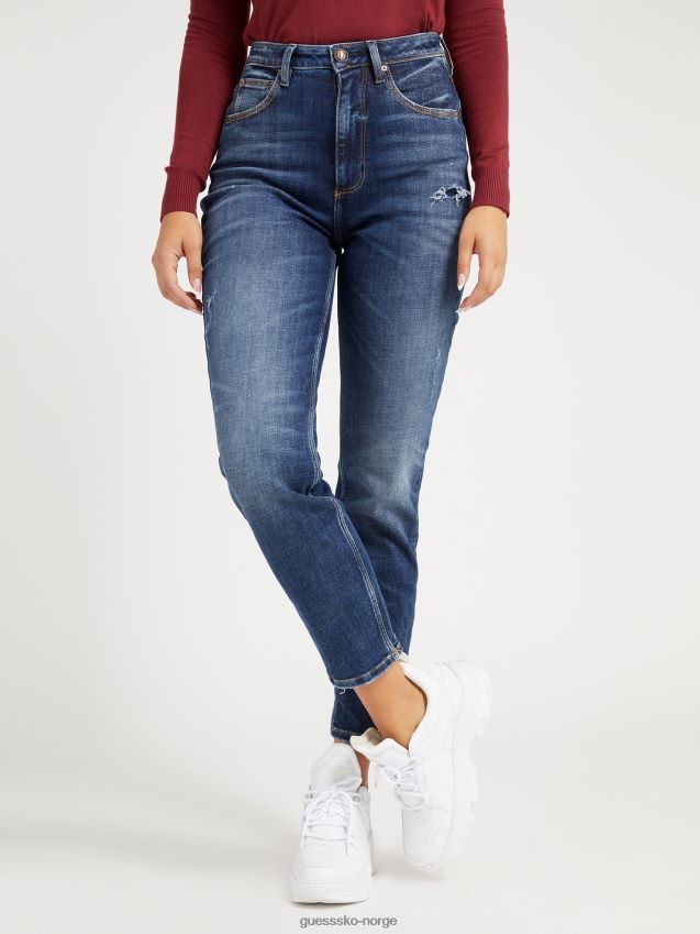 Guess blå denimbukse med avslappet passform blå kvinner F0LJ806200