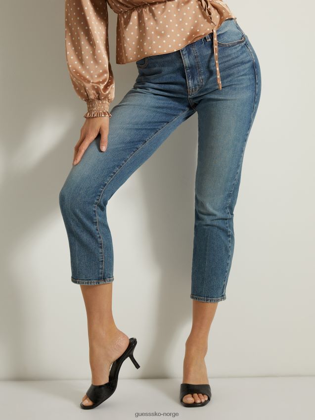 Guess blå denimbukse med avslappet passform blå kvinner F0LJ806369