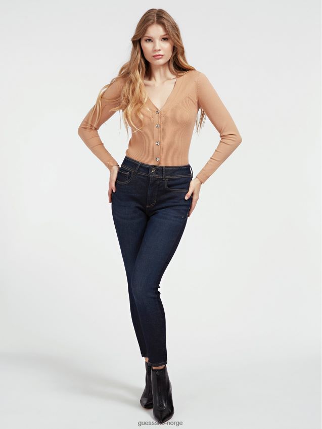 Guess blå denimbukse med superstretch-formende passform blå kvinner F0LJ806391