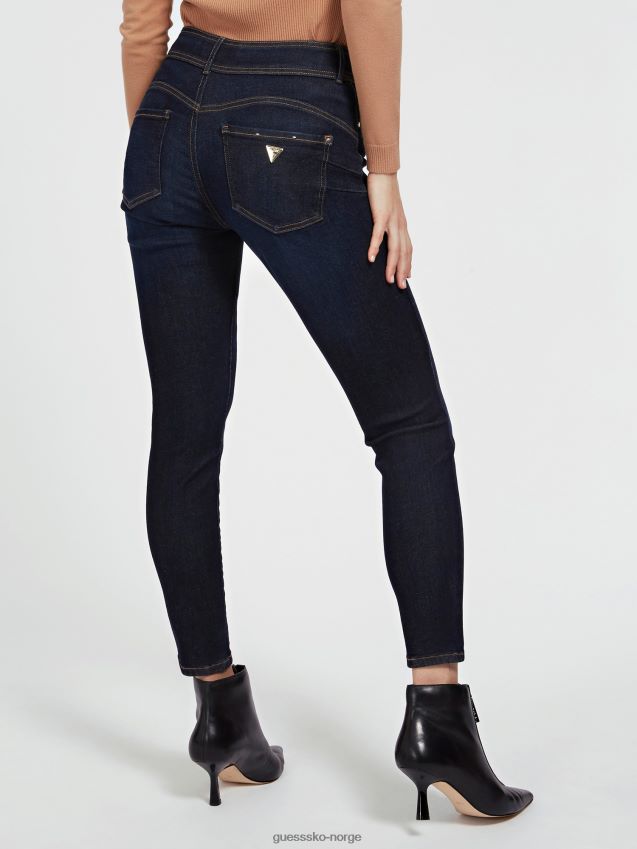 Guess blå denimbukse med superstretch-formende passform blå kvinner F0LJ806391