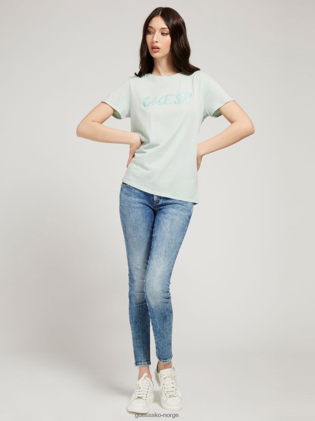 Guess blå denimbukse med superstretch-formende passform blå kvinner F0LJ806616