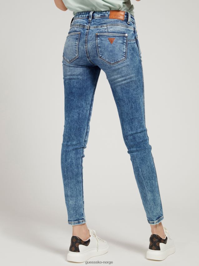 Guess blå denimbukse med superstretch-formende passform blå kvinner F0LJ806616