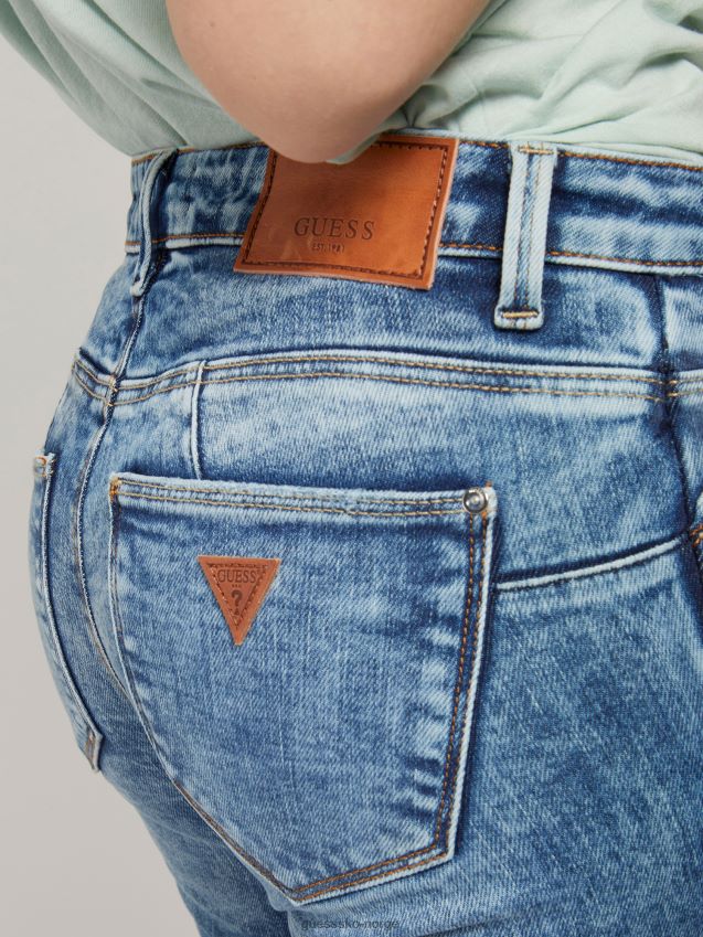 Guess blå denimbukse med superstretch-formende passform blå kvinner F0LJ806616