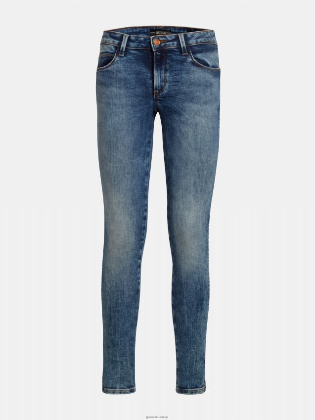 Guess blå denimbukse med superstretch-formende passform blå kvinner F0LJ806616