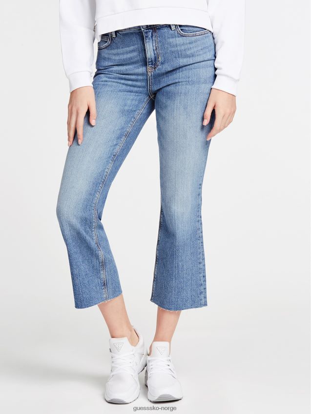 Guess blå flare denimbukse ny trend blå kvinner F0LJ806712