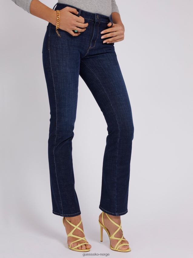 Guess blå rett denimbukse blå kvinner F0LJ802957