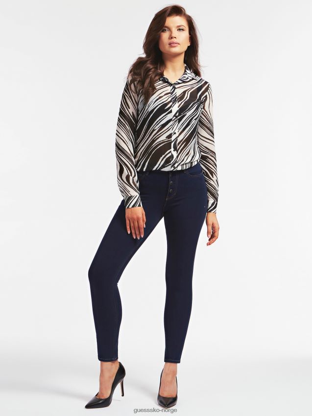 Guess blå skinny fit denimbukse ny trend blå kvinner F0LJ806540