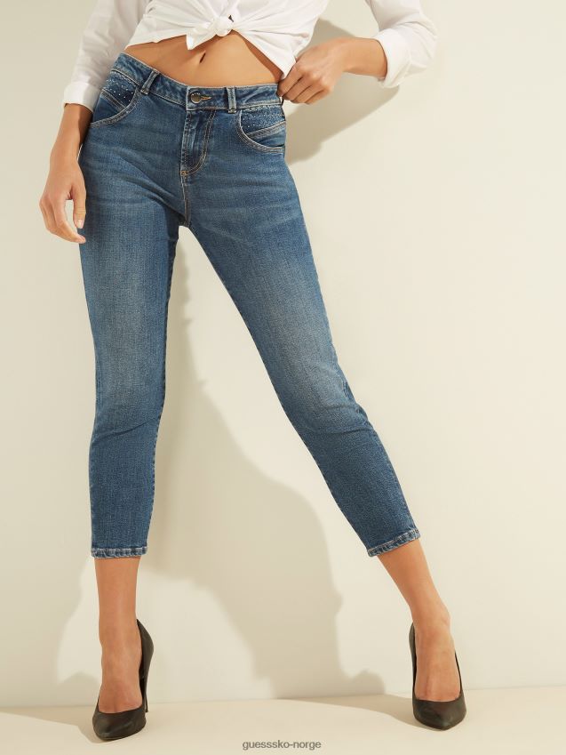 Guess blå skinny fit denimbukse ny trend blå kvinner F0LJ806724