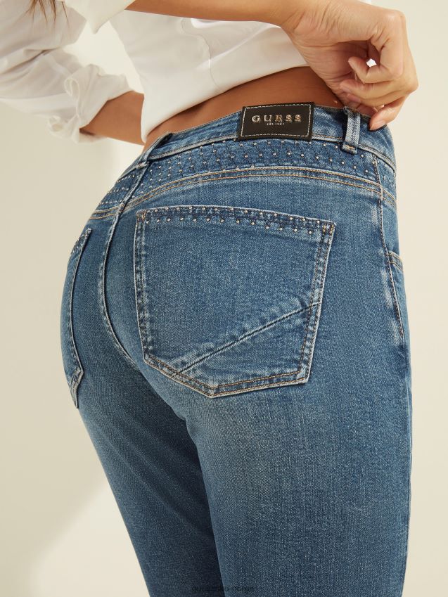 Guess blå skinny fit denimbukse ny trend blå kvinner F0LJ806724