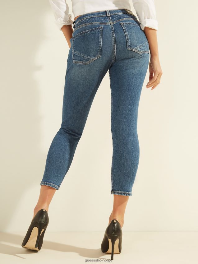 Guess blå skinny fit denimbukse ny trend blå kvinner F0LJ806724
