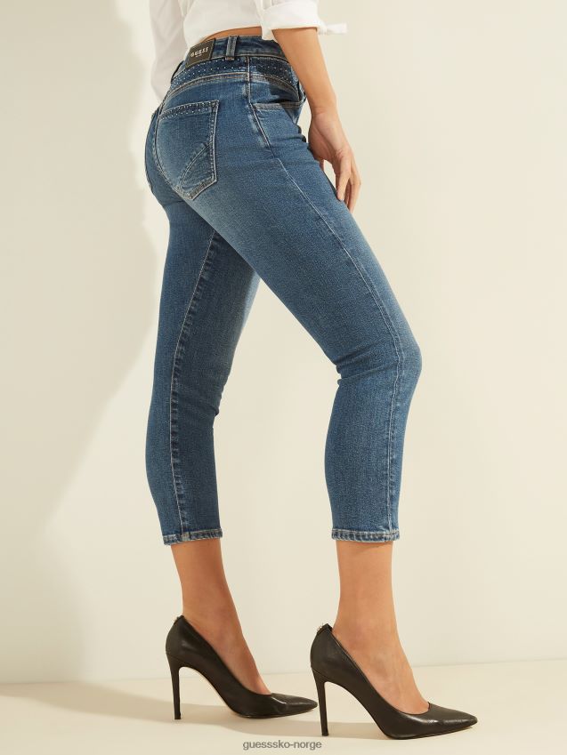 Guess blå skinny fit denimbukse ny trend blå kvinner F0LJ806724