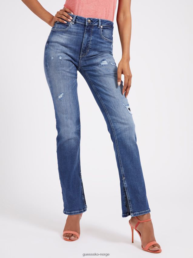 Guess blå skrubbsår denimbukse blå kvinner F0LJ803140