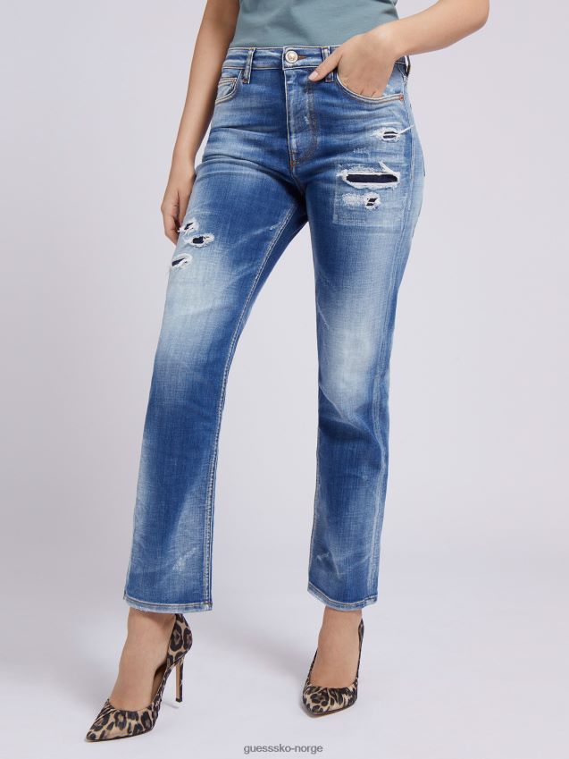 Guess blå skrubbsår i denimbukse med avslappet passform blå kvinner F0LJ803384