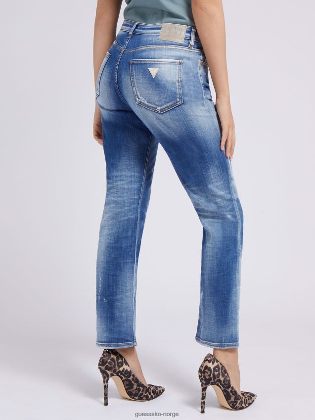 Guess blå skrubbsår i denimbukse med avslappet passform blå kvinner F0LJ803384