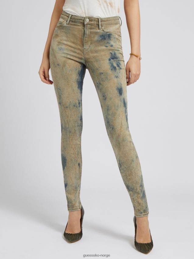 Guess blå tie-dye skinny fit denimbukse blå kvinner F0LJ802885