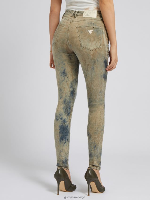 Guess blå tie-dye skinny fit denimbukse blå kvinner F0LJ802885