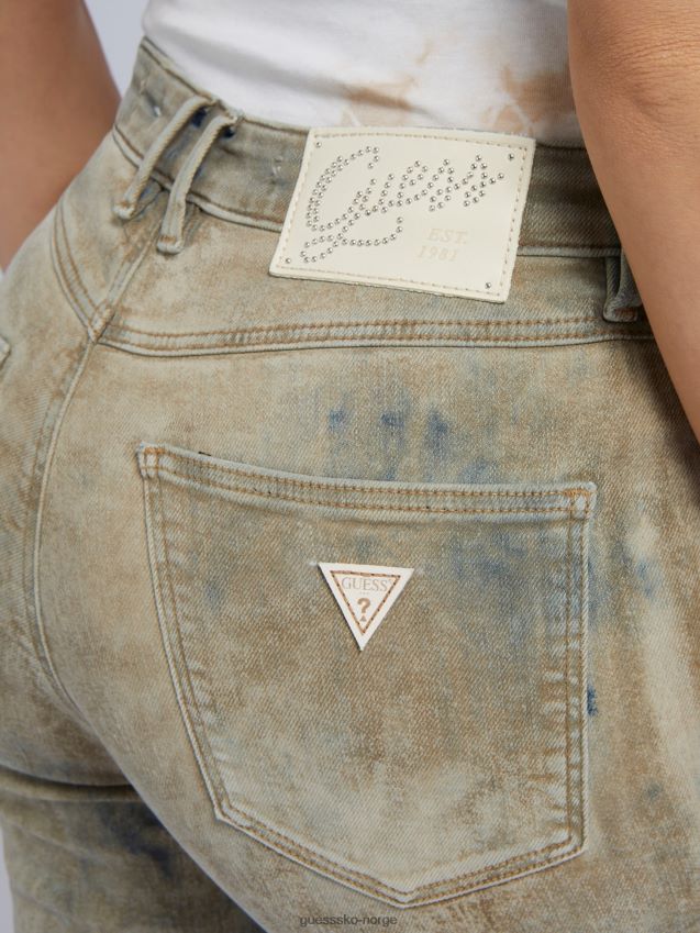 Guess blå tie-dye skinny fit denimbukse blå kvinner F0LJ802885