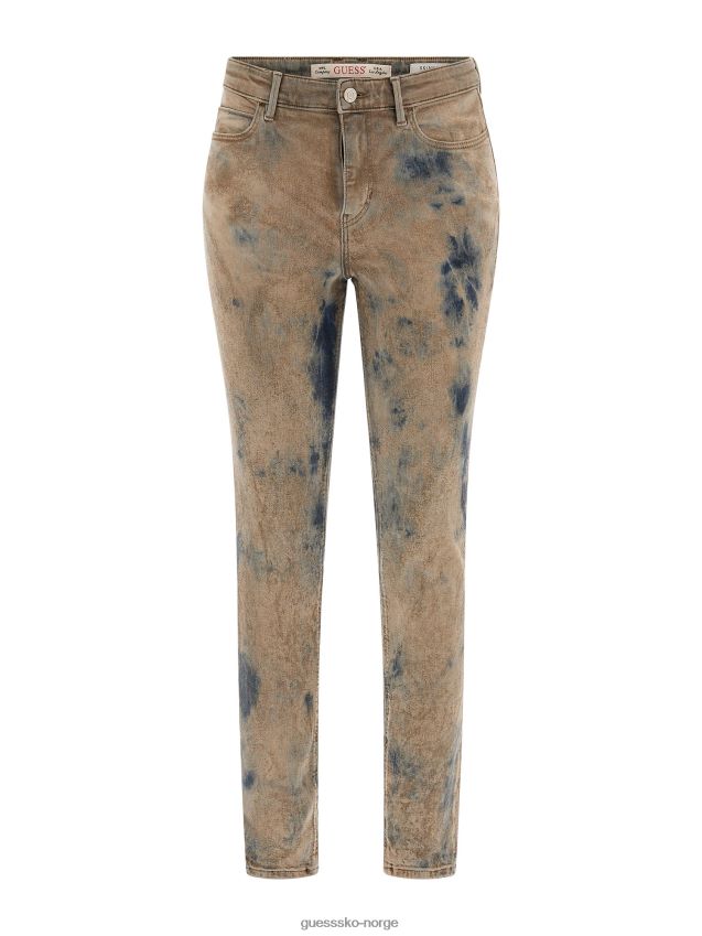 Guess blå tie-dye skinny fit denimbukse blå kvinner F0LJ802885