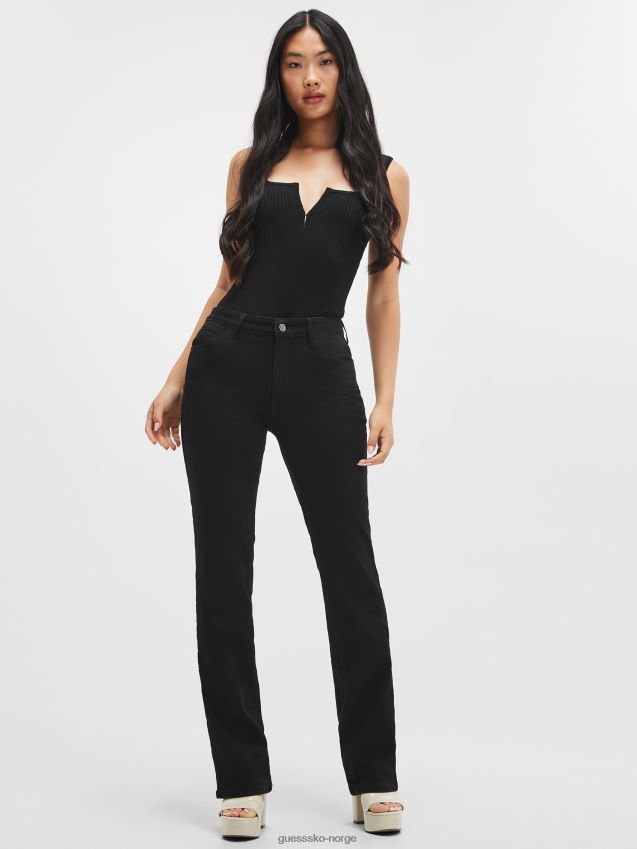 Guess carrie svarte øko sexy straight jeans carrie svart kvinner F0LJ809346