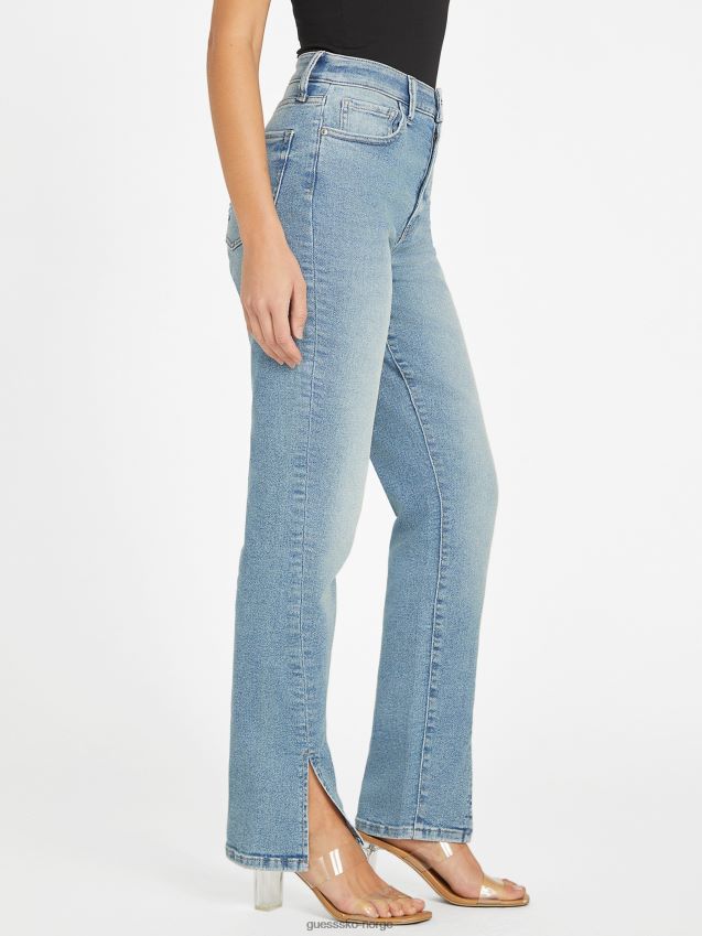 Guess chaya ultra høyhøyde jeans med delt fald lett vask lett vask kvinner F0LJ806788
