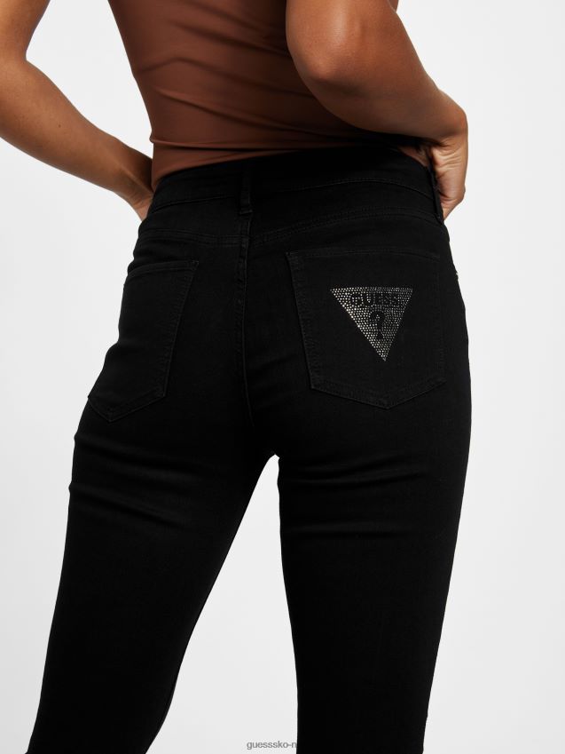 Guess eco brenda skinny jeans i mellomhøye svarte svart kvinner F0LJ806804
