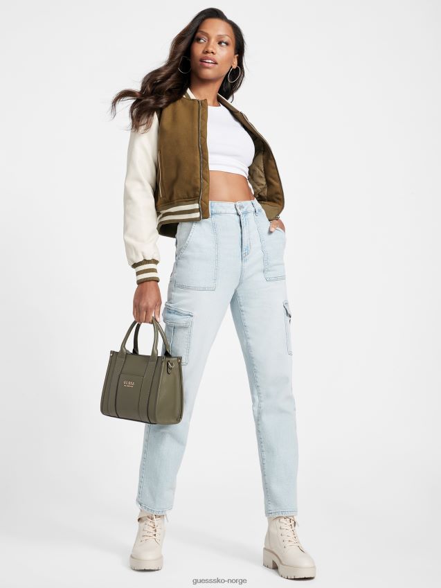 Guess eco hayden høyhus cargo jeans lett vask lett vask kvinner F0LJ807283
