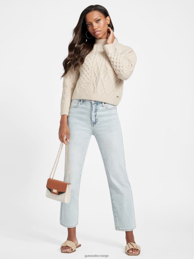 Guess eco jolene ultra high-rise straight jeans lett vask lett vask kvinner F0LJ807002