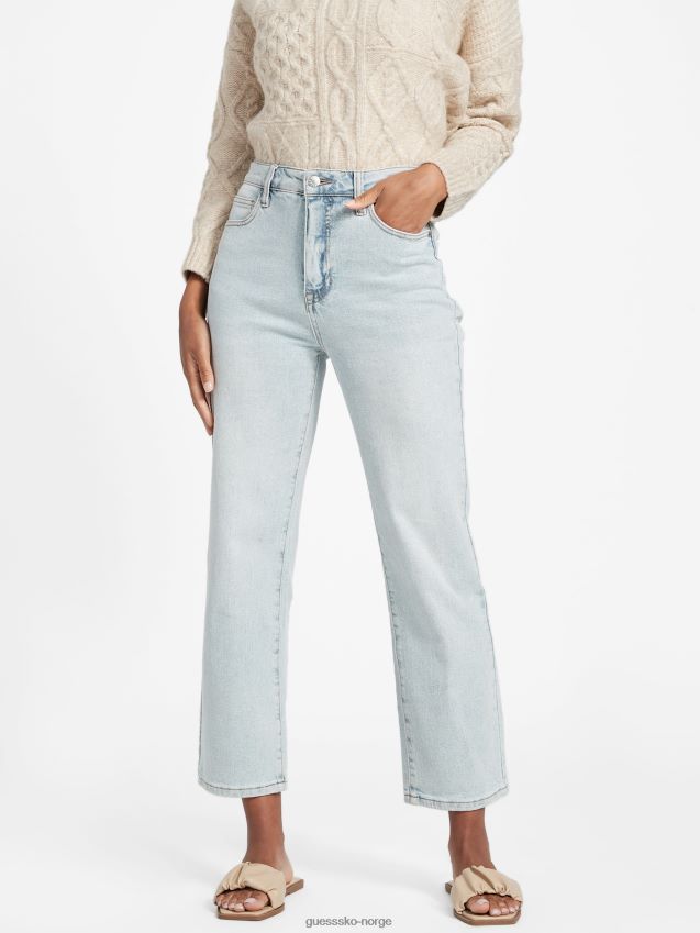 Guess eco jolene ultra high-rise straight jeans lett vask lett vask kvinner F0LJ807002