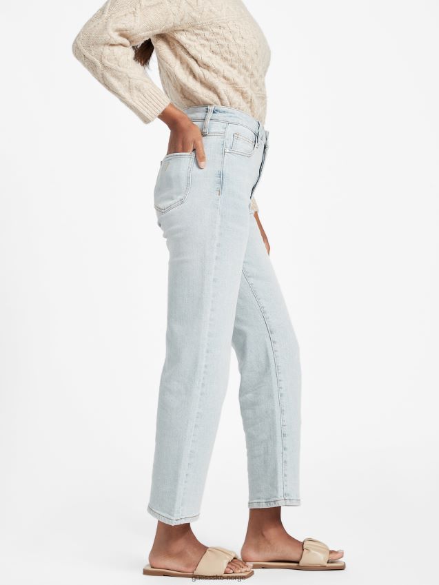Guess eco jolene ultra high-rise straight jeans lett vask lett vask kvinner F0LJ807002
