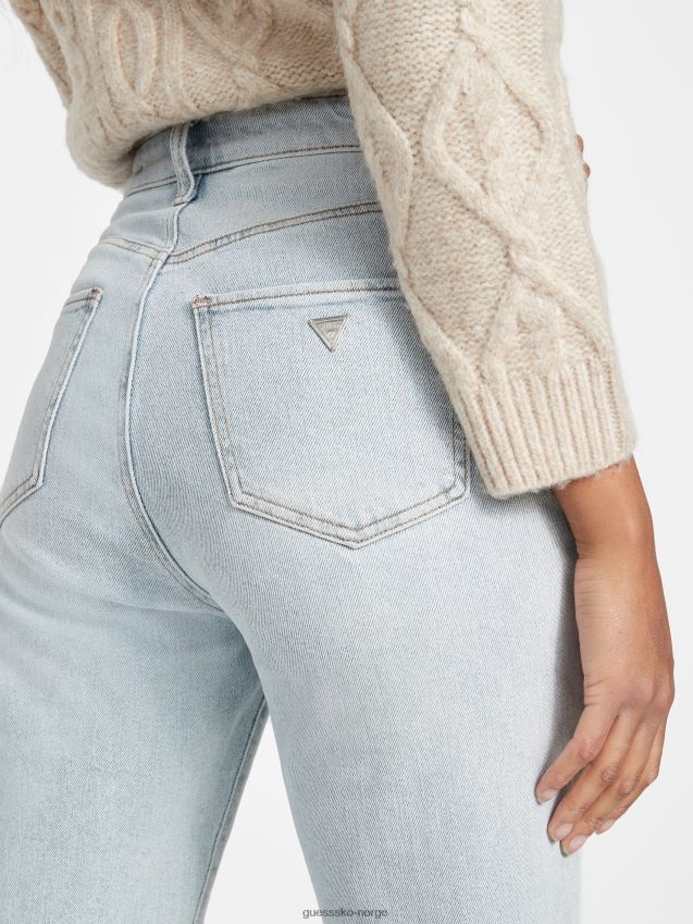 Guess eco jolene ultra high-rise straight jeans lett vask lett vask kvinner F0LJ807002