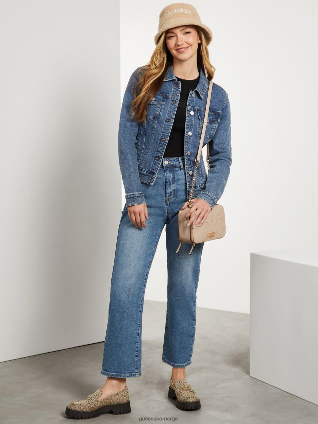 Guess eco jolene ultra high-rise straight jeans medium vask middels vask kvinner F0LJ806962