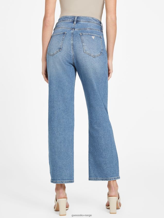 Guess eco jolene ultra high-rise straight jeans medium vask middels vask kvinner F0LJ806962