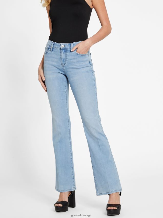 Guess eco lyllah mid-rise bootcut jeans lett vask lett vask kvinner F0LJ806803