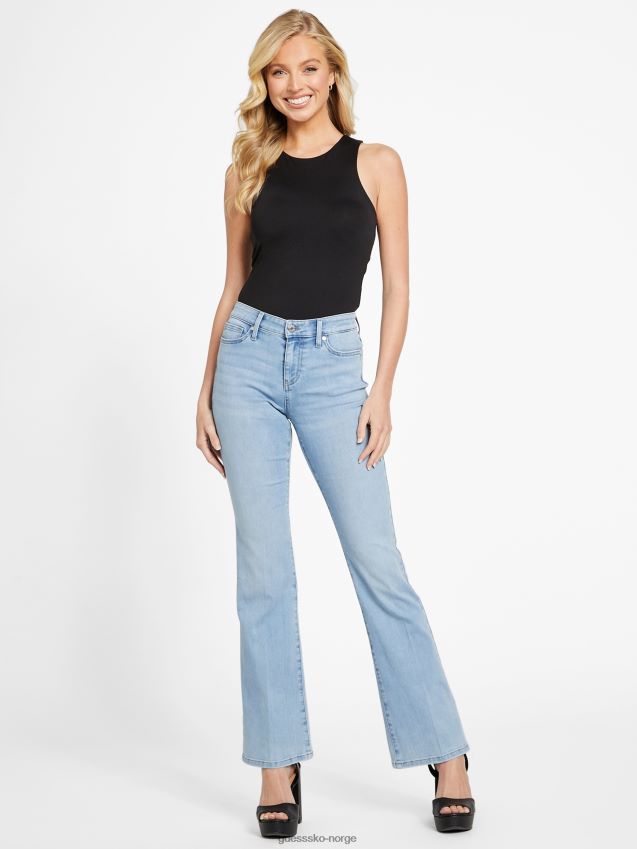 Guess eco lyllah mid-rise bootcut jeans lett vask lett vask kvinner F0LJ806803