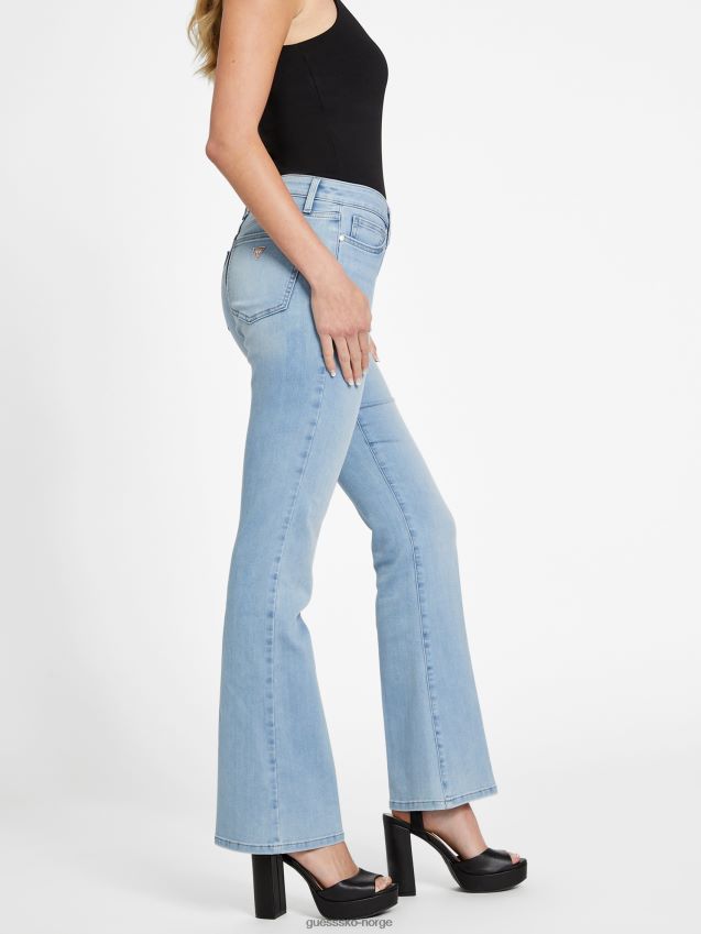 Guess eco lyllah mid-rise bootcut jeans lett vask lett vask kvinner F0LJ806803