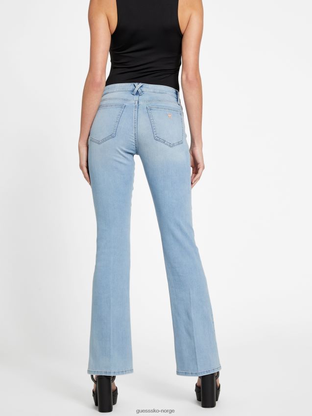 Guess eco lyllah mid-rise bootcut jeans lett vask lett vask kvinner F0LJ806803