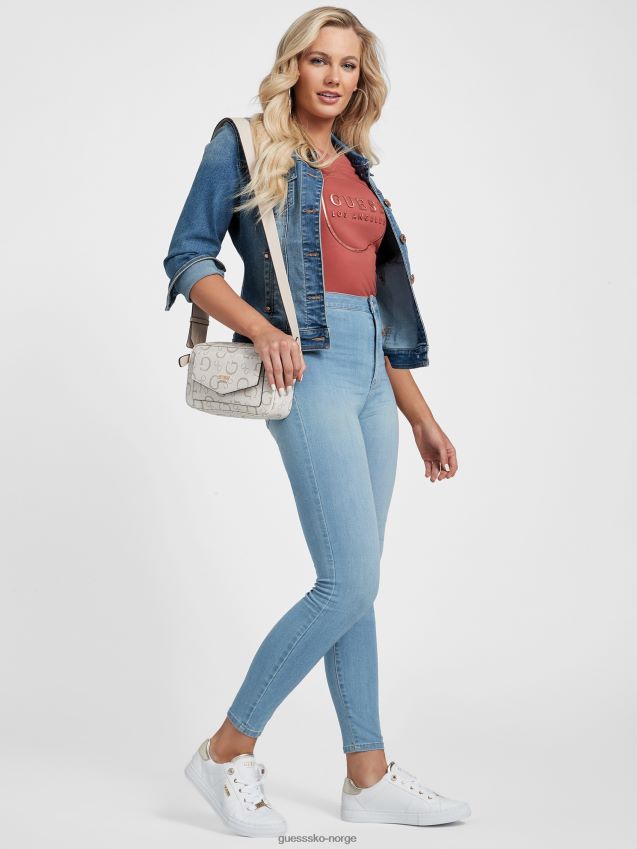 Guess eco nova ultra high-rise curvy jeans lett vask lett vask kvinner F0LJ806989