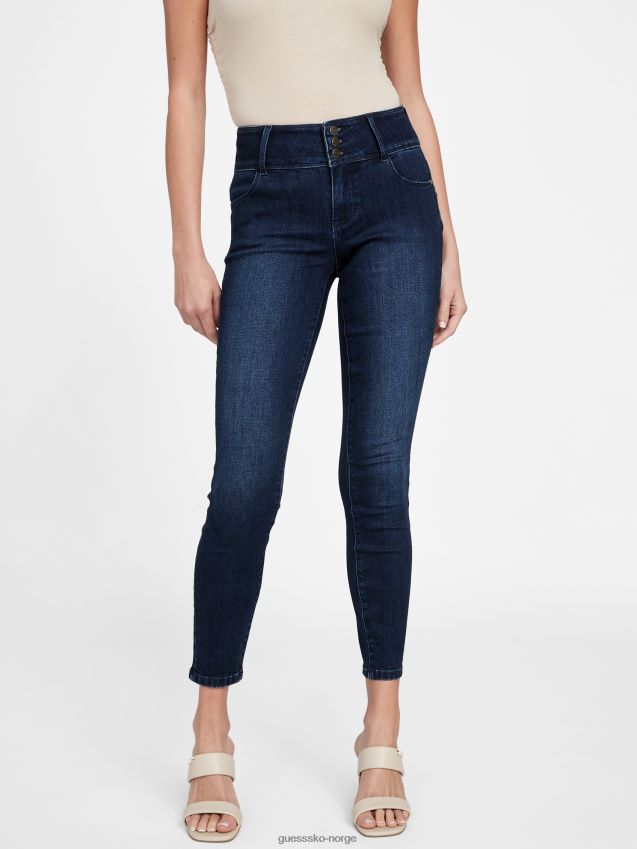 Guess eco shana tre-knapps mellomhøye skinny jeans mørk vask mørk vask kvinner F0LJ806941