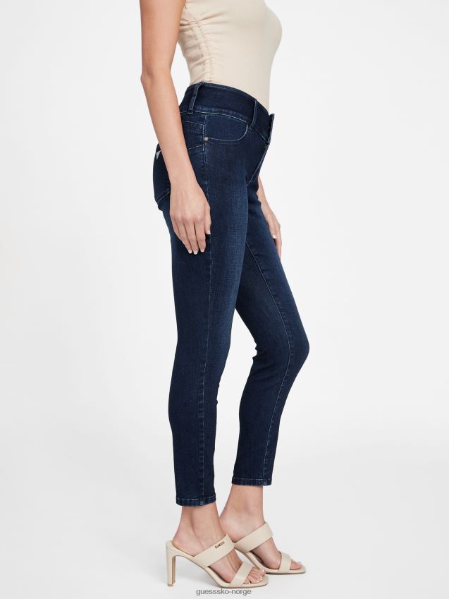 Guess eco shana tre-knapps mellomhøye skinny jeans mørk vask mørk vask kvinner F0LJ806941