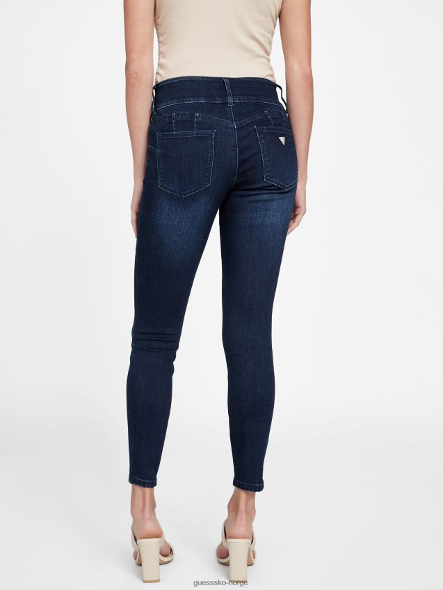 Guess eco shana tre-knapps mellomhøye skinny jeans mørk vask mørk vask kvinner F0LJ806941
